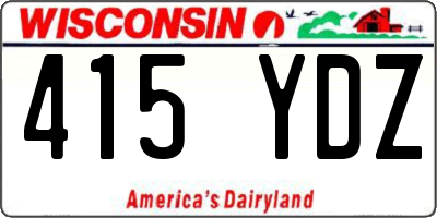 WI license plate 415YDZ