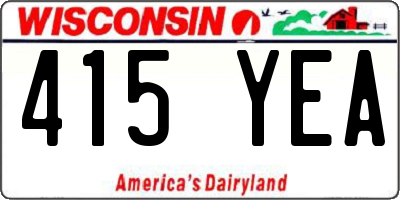 WI license plate 415YEA