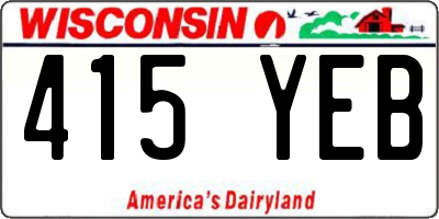 WI license plate 415YEB