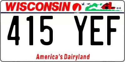 WI license plate 415YEF