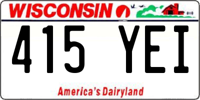 WI license plate 415YEI