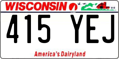 WI license plate 415YEJ