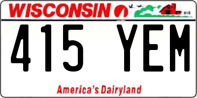 WI license plate 415YEM