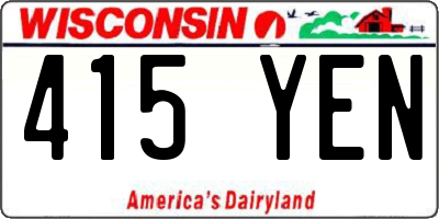 WI license plate 415YEN