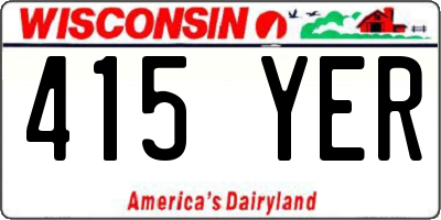 WI license plate 415YER
