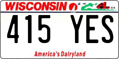 WI license plate 415YES