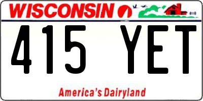 WI license plate 415YET