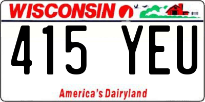 WI license plate 415YEU