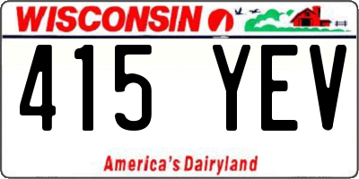 WI license plate 415YEV