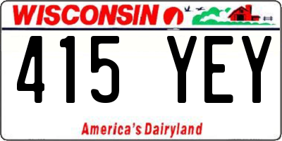 WI license plate 415YEY