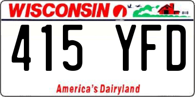 WI license plate 415YFD