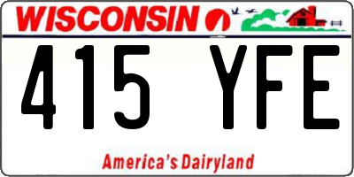 WI license plate 415YFE