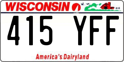 WI license plate 415YFF