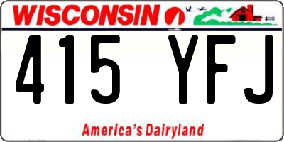 WI license plate 415YFJ