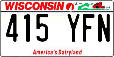 WI license plate 415YFN