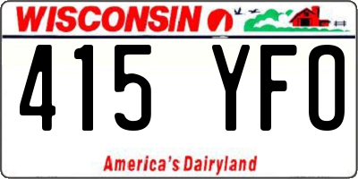 WI license plate 415YFO