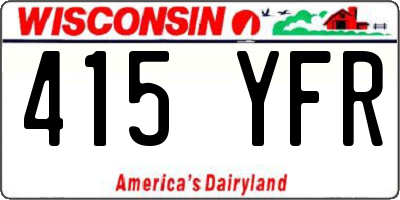 WI license plate 415YFR