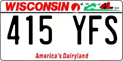 WI license plate 415YFS