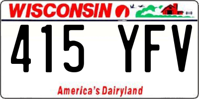 WI license plate 415YFV