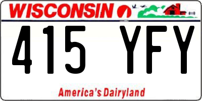 WI license plate 415YFY