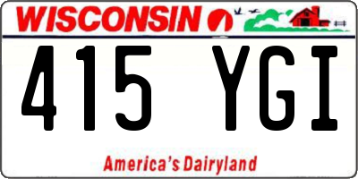 WI license plate 415YGI
