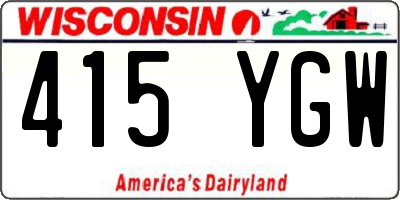 WI license plate 415YGW