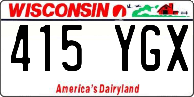 WI license plate 415YGX