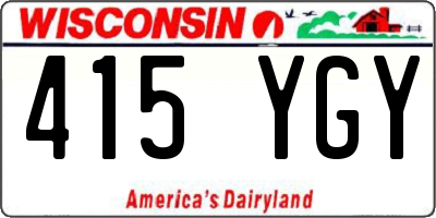 WI license plate 415YGY
