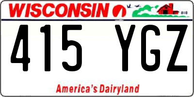 WI license plate 415YGZ