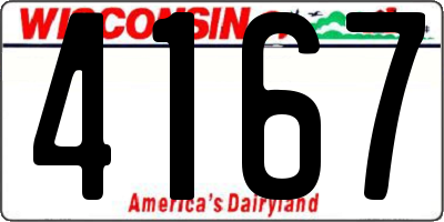 WI license plate 4167