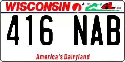 WI license plate 416NAB