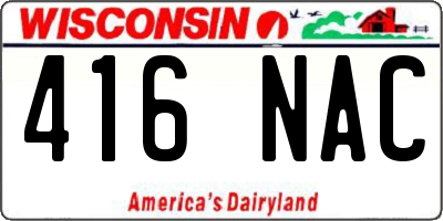 WI license plate 416NAC