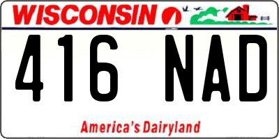 WI license plate 416NAD