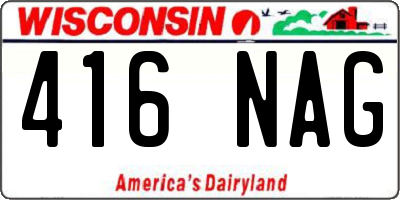 WI license plate 416NAG