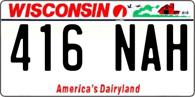 WI license plate 416NAH
