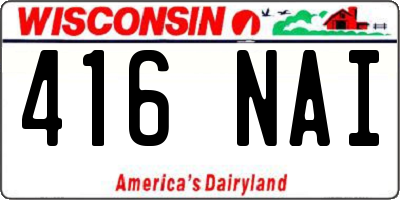 WI license plate 416NAI