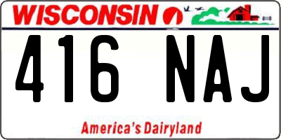 WI license plate 416NAJ