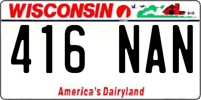 WI license plate 416NAN