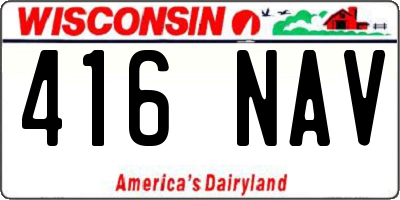 WI license plate 416NAV