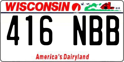 WI license plate 416NBB