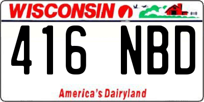 WI license plate 416NBD
