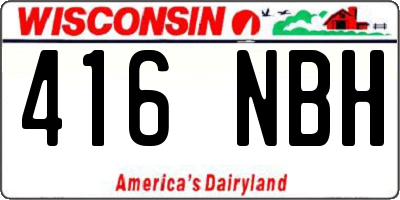 WI license plate 416NBH
