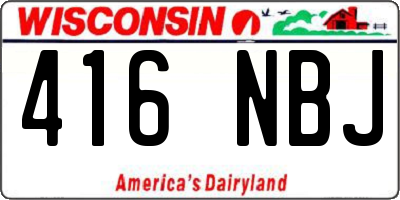 WI license plate 416NBJ