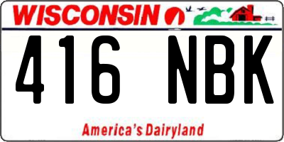 WI license plate 416NBK