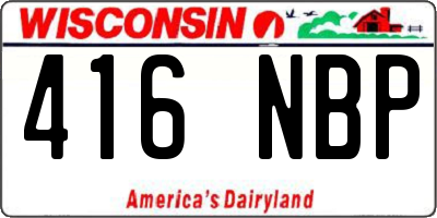 WI license plate 416NBP