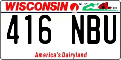 WI license plate 416NBU
