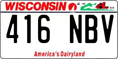 WI license plate 416NBV