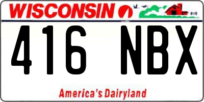 WI license plate 416NBX