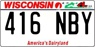 WI license plate 416NBY