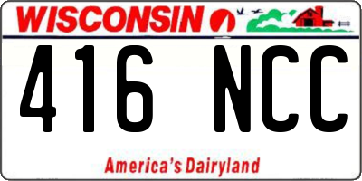 WI license plate 416NCC
